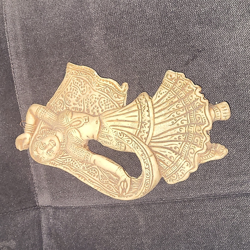Vintage Terra Cotta Radha Krishna Wall Plaques 8". Beautiful piece for wall